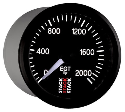 Autometer Stack 52mm 0-2000 Deg F Pro Stepper Motor Exhaust Gas Temp Gauge - Black ST3314