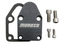 Load image into Gallery viewer, Moroso Chevrolet Small Block Fuel Pump Block-Off Plate w/Gaskets - Billet Aluminum