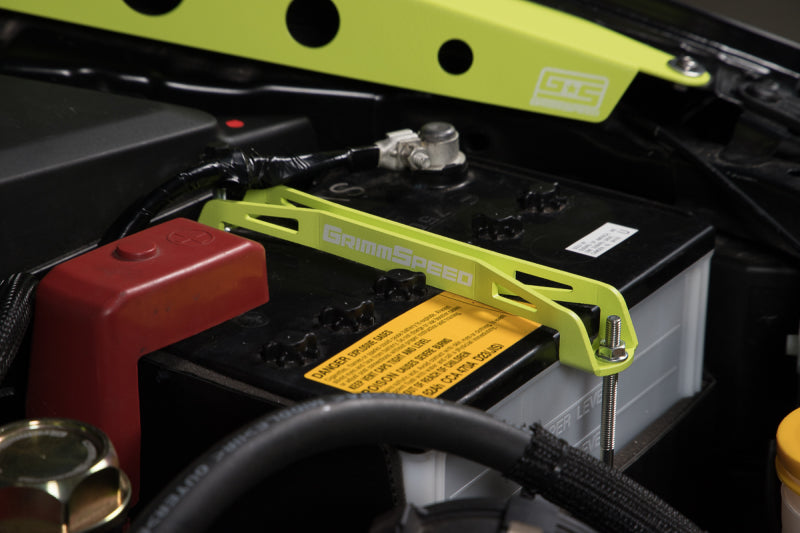 Grimm Speed Subaru Impreza/WRX/STI/Legacy/Forester/BRZ Lightweight Battery Tie Down - Neon Green - eliteracefab.com