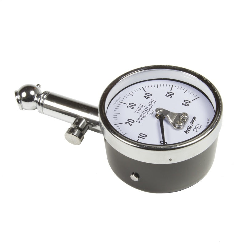 AutoMeter GAUGE; TIRE PRESSURE; ANALOG; 60PSI; WHITE DIAL; W/PEAK HOLD; AUTOGAGE - eliteracefab.com