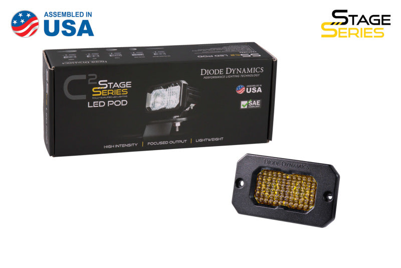 Diode Dynamics Stage Series 2 In LED Pod Sport - Yellow Flood Flush ABL Each