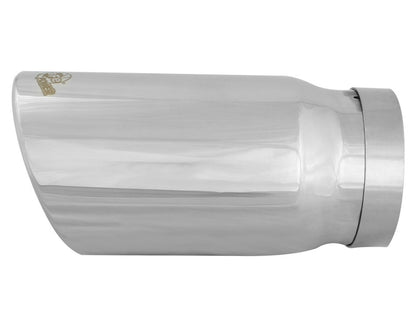 aFe Universal Bolt On Exhaust Tip Polished 5in Inlet x 6in Outlet x 12in Long aFe