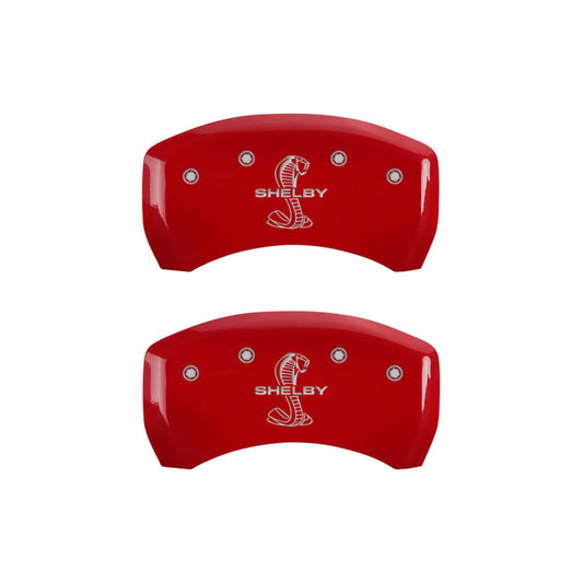 MGP Rear set 2 Caliper Covers Engraved Rear Tiffany Snake Red finish silver ch MGP