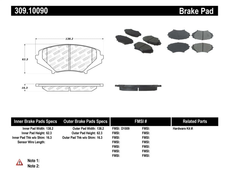 STOPTECH PERFORMANCE 04-07 RX-8 FRONT PADS, 309.10090 - eliteracefab.com