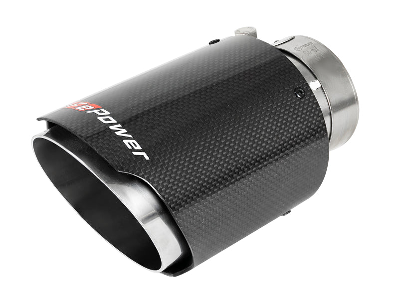 aFe MACH Force-Xp 409 SS Clamp-On Exhaust Tip 2.5in. Inlet / 4in. Outlet / 7in. L - Carbon aFe