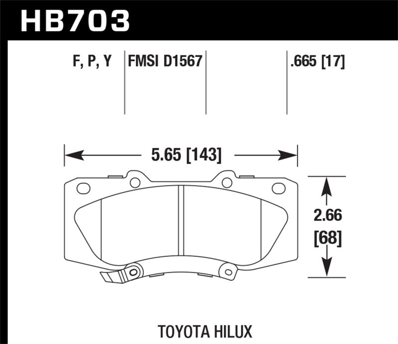 Hawk Performance HPS Brake Pads - HB703F.665