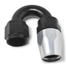 Load image into Gallery viewer, Russell Performance -6 AN Black/Silver 180 Degree Tight Radius Full Flow Swivel Hose End