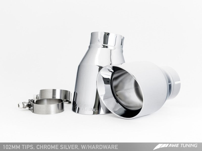 AWE Tuning Audi C7 A7 3.0T Touring Edition Exhaust - Dual Outlet Chrome Silver Tips - eliteracefab.com