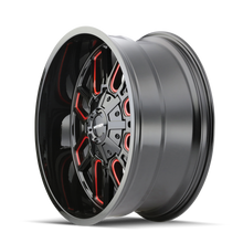 Load image into Gallery viewer, Mayhem 8107 Cogent 22x10 / 8x165.1 BP / -19mm Offset / 130.8mm Hub Black w/ Prism Red Wheel