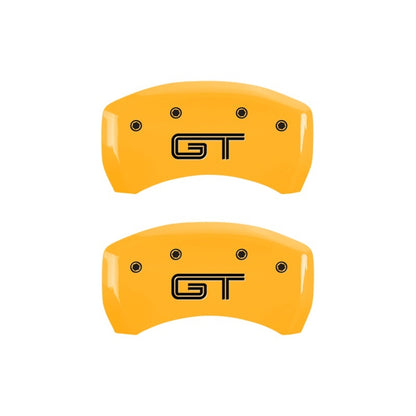 MGP Rear set 2 Caliper Covers Engraved Rear GT Yellow finish black ch MGP