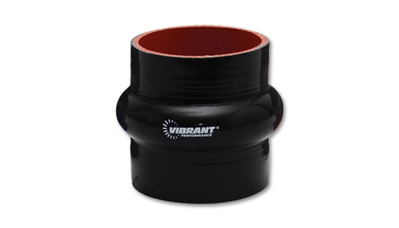 Vibrant 4 Ply Reinforced Silicone Hump Hose Connector - 1.5in I.D. x 3in long (BLACK).