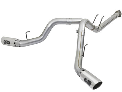 aFe ATLAS 4in DPF-Back Alum Steel Exhaust System w/Polished Tip 2017 Ford Diesel Trucks V8-6.7L (td) - eliteracefab.com