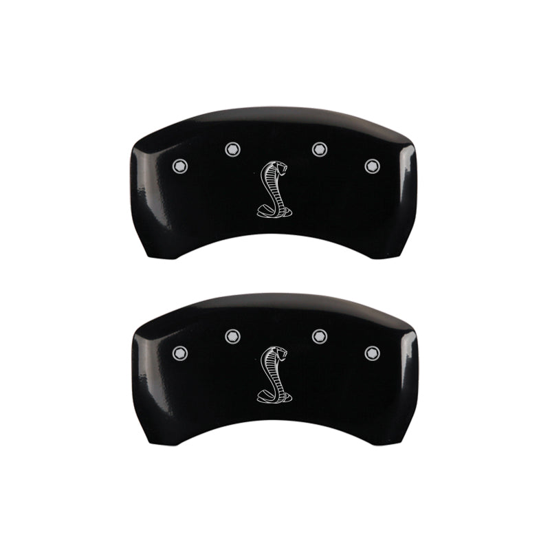 MGP Rear set 2 Caliper Covers Engraved Rear Snake Black finish silver ch MGP