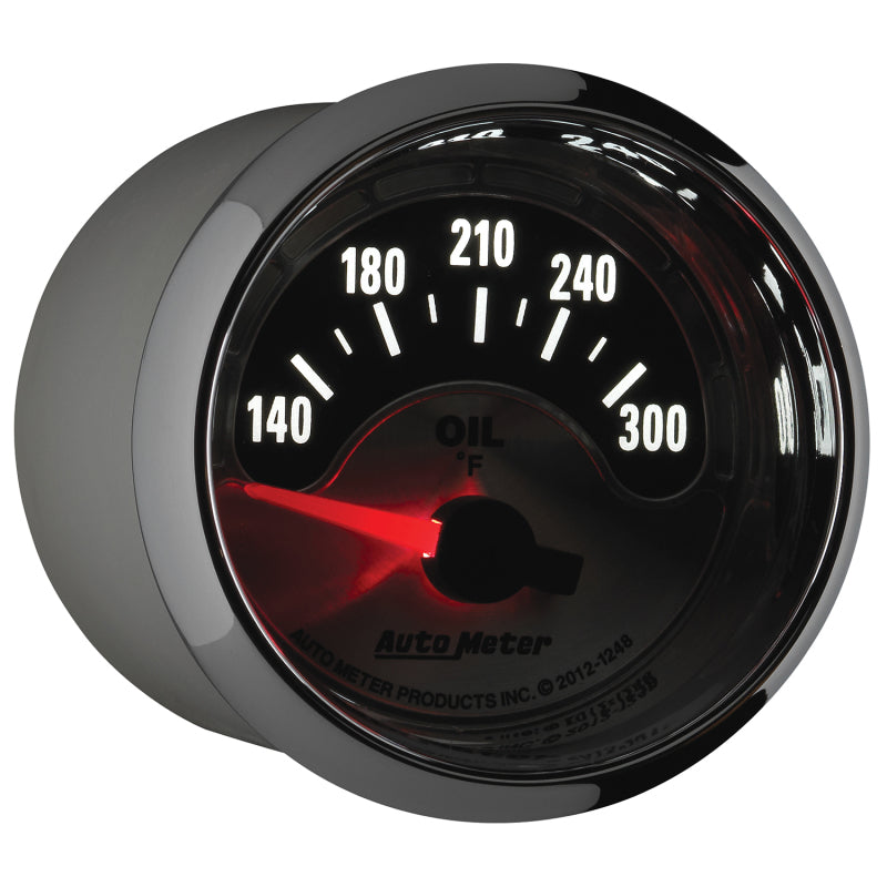 Autometer American Muscle 2-1/16in Short Sweep Electric 140-300 Deg F Oil Temp Gauge 1248