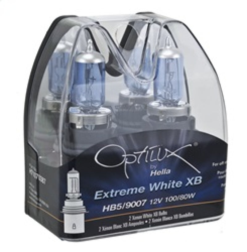 Hella Optilux XB White Halogen Bulbs HB5 9007 12V 100/80W (2 pack) - eliteracefab.com