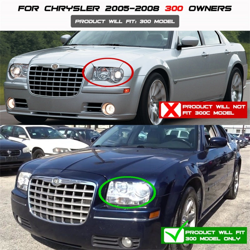 Spyder Chrysler 300 05-08 Projector Headlights LED Halo LED Blk (Not Included) PRO-YD-C305-HL-BK - eliteracefab.com