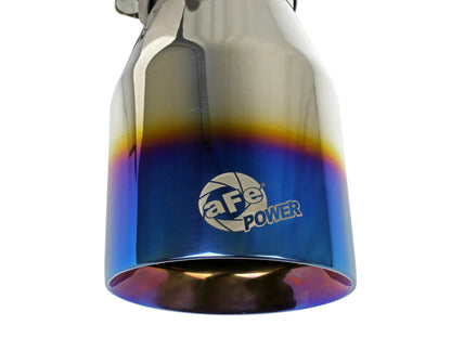 aFe Mach Force XP 304 Stainless Steel Clamp-On Exhaust Tip 2.5in Inlet / 4in Outlet - Blue Flame aFe