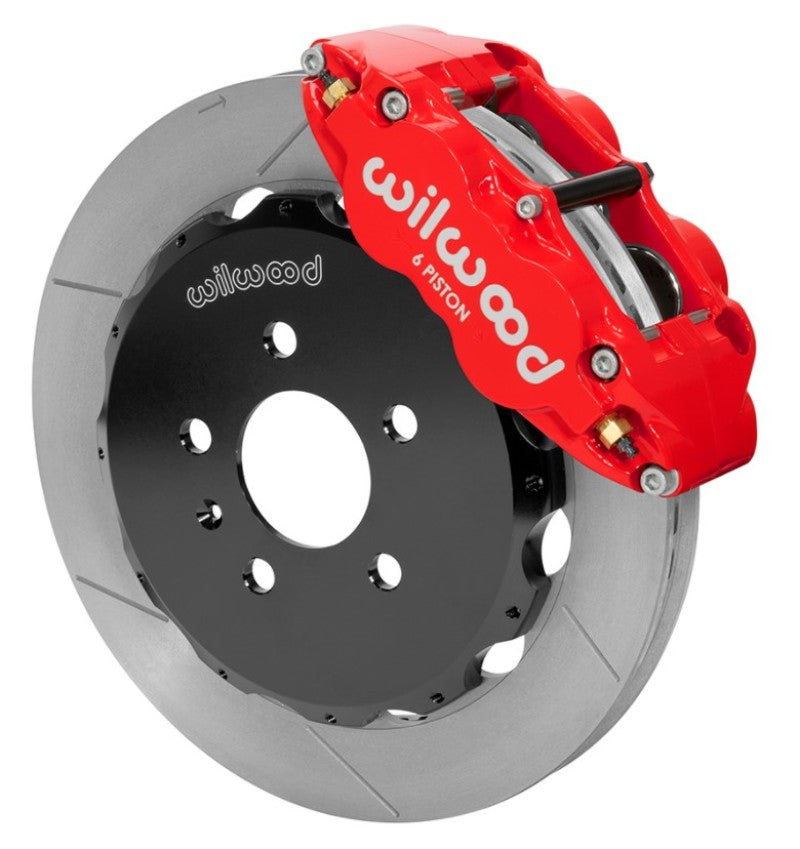 Wilwood 03-08 Audi A4 Forged Narrow Superlite 6R Front Big Brake Kit 12.88in (Red) w/ Lines Wilwood