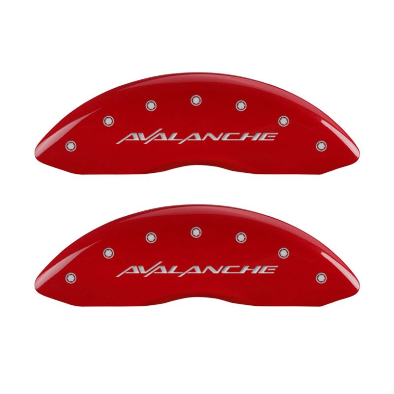 MGP 4 Caliper Covers Engraved Front & Rear Avalanche Red finish silver ch MGP