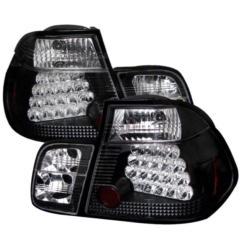 Spyder BMW E46 3-Series 99-01 4Dr LED Tail Lights Black ALT-YD-BE4699-4D-LED-BK - eliteracefab.com