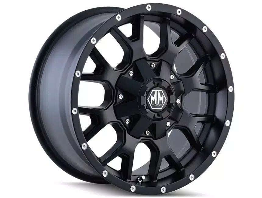 Mayhem 8015 Warrior 17x9 / 6x135 BP / -12mm Offset / 106mm Hub Matte Black Wheel Mayhem