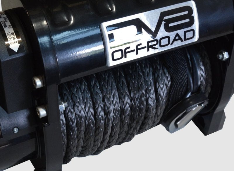 DV8 Offroad 12000 LB Winch w/ Synthetic Line & Wireless Remote - Black - eliteracefab.com