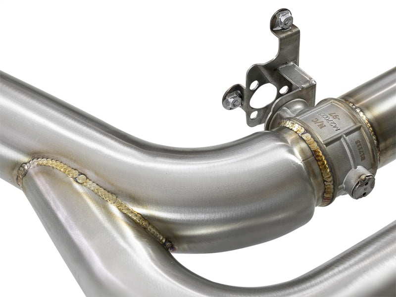 aFe MACH Force-Xp 3.5in. 304 SS C/B Exhaust w/o Muffler 15-18 BMW X5 M V8-4.4L (tt) - Black Tip aFe