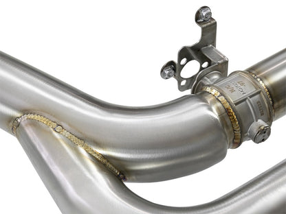 aFe MACH Force-Xp 3.5in. 304 SS C/B Exhaust w/o Muffler 15-18 BMW X5 M V8-4.4L (tt) - Black Tip aFe