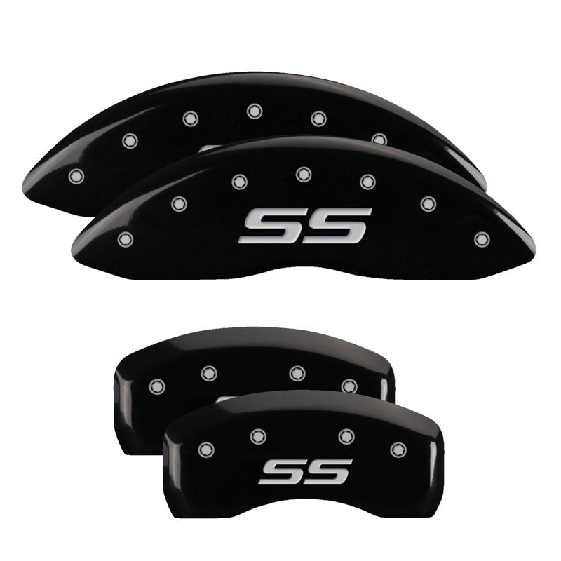 MGP 4 Caliper Covers Engraved Front & Rear Monte Carlo style/SS Black finish silver ch MGP