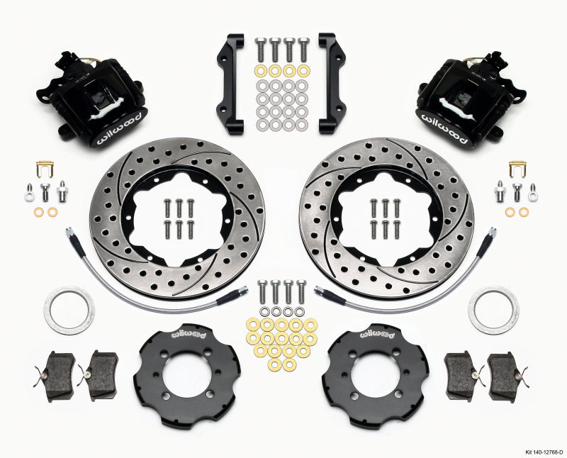 Wilwood Combination Parking Brake Rear Kit 11.00in Drilled 2012 Fiat 500 w/ Lines Wilwood