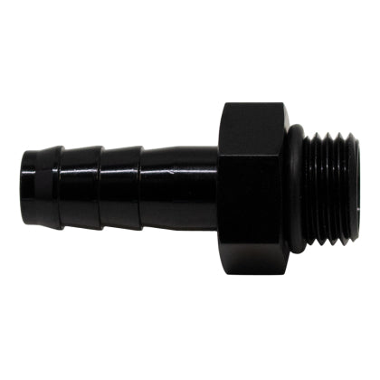 DeatschWerks 6AN ORB Male to 3/8in Male Triple Barb Fitting (Incl O-Ring) - Anodized Matte Black - eliteracefab.com