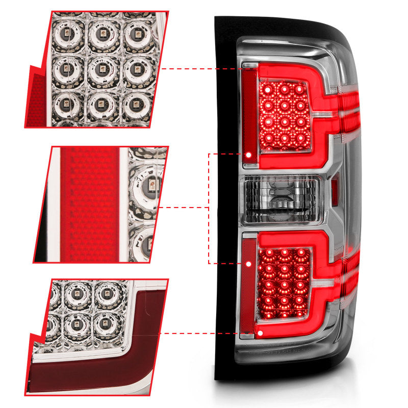 ANZO 2014-2018 Chevy Silverado 1500 LED Taillights Chrome - eliteracefab.com