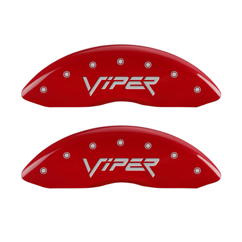 MGP 4 Caliper Covers Engraved Front & Rear Gen 2/Viper Red finish silver ch MGP