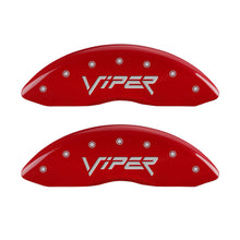 Load image into Gallery viewer, MGP 4 Caliper Covers Engraved Front &amp; Rear Gen 2/Viper Red finish silver ch MGP