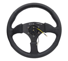 Load image into Gallery viewer, NRG Commander Series Reinforced Steering Wheel 350mm Black Spoke (Leather) - eliteracefab.com