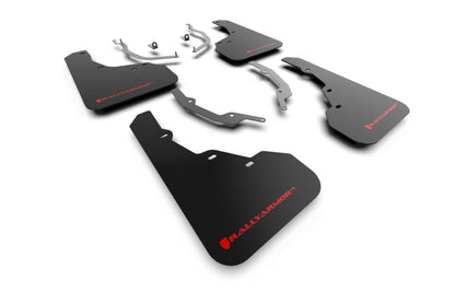 Rally Armor 2022 Hyundai Santa Cruz Black UR Mud Flap w/ Red Logo - eliteracefab.com