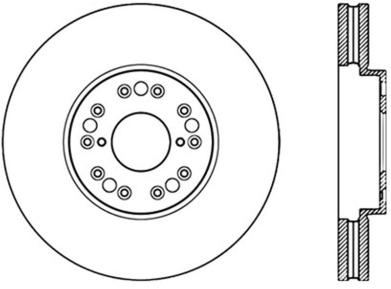 StopTech Power Slot 93-05 Lexus GS Series / 00-05 IS300 / 93-94 LS Front Left Cryo Slotted Rotor Stoptech