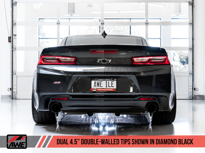 AWE Tuning 16-19 Chevrolet Camaro SS Axle-back Exhaust - Track Edition (Diamond Black Tips) - eliteracefab.com