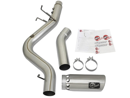 aFe LARGE BORE HD 5in 409-SS DPF-Back Exhaust w/Polished Tip 2017 GM Duramax V8-6.6L (td) L5P - eliteracefab.com