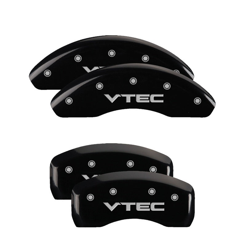 MGP Front set 2 Caliper Covers Engraved Front Honda Black finish silver ch MGP