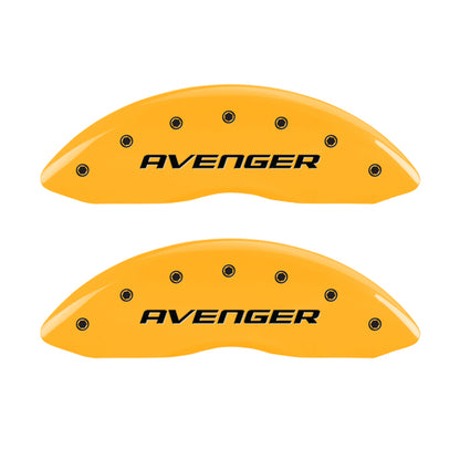 MGP 4 Caliper Covers Engraved Front & Rear With out stripes/Avenger Yellow finish black ch MGP
