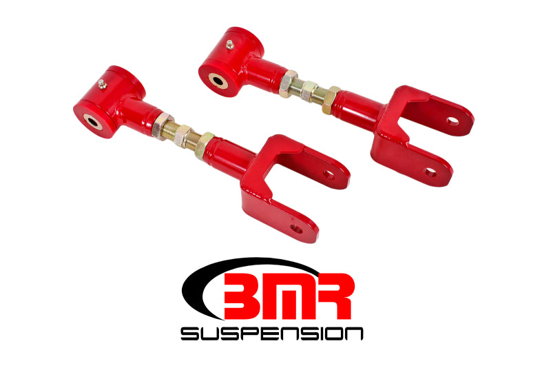 BMR UPPER CONTROL ARMS ON-CAR ADJ POLY BUSHINGS RED (79-04 MUSTANG) - eliteracefab.com