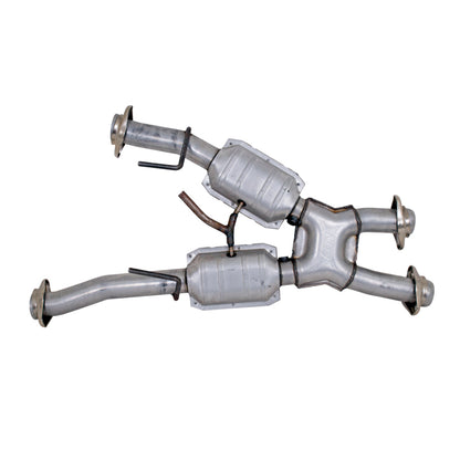 BBK 79-93 Mustang 5.0 Short Mid X Pipe w Catalytic Converters 2-1/2 For Automatic Long Tube Headers BBK