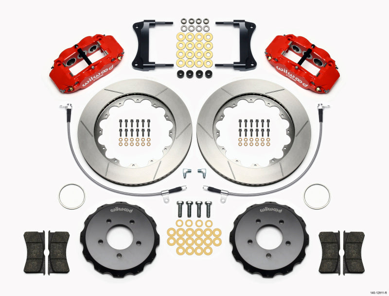 Wilwood Narrow Superlite 6R Front Hat Kit 14.00in Red 2005-Up Mazda Miata w/ Lines Wilwood