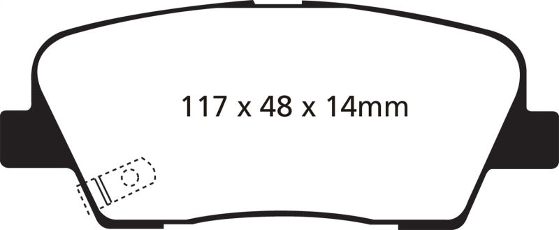 EBC 11+ Hyundai Equus 4.6 Redstuff Rear Brake Pads - eliteracefab.com