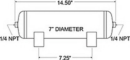 Firestone Air Tank 2 Gallon 7in. x 14.5in. (2) 1/4in. NPT Ports 150 PSI Max - Black (WR17609126) - eliteracefab.com