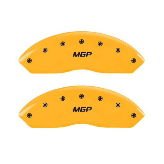 MGP 4 Caliper Covers Engraved Front & Rear MGP Yellow finish black ch MGP
