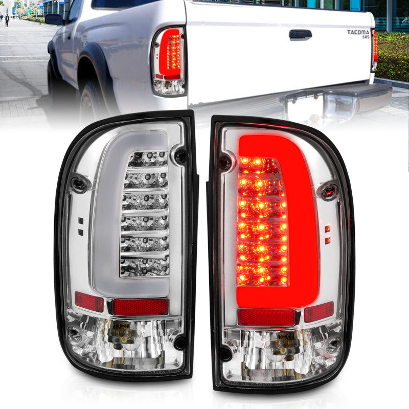 ANZO 1995-2004 Toyota Tacoma LED Taillights Chrome Housing Clear Lens (Pair) - eliteracefab.com