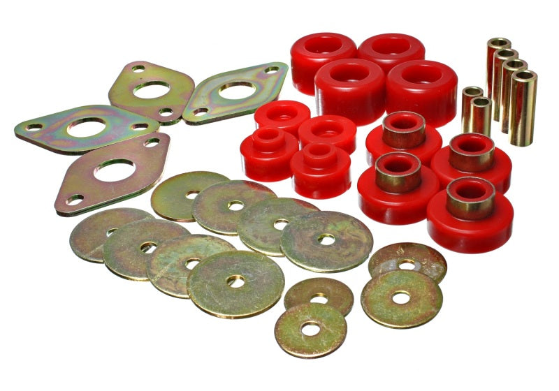 Energy Suspension Body Mount Set-Reg Access & Dbl Cab - Red - eliteracefab.com