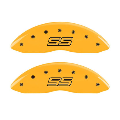 MGP 4 Caliper Covers Engraved F & R Trailblazer SS Yellow Finish Black Char 2008 Chevy Trailblazer MGP